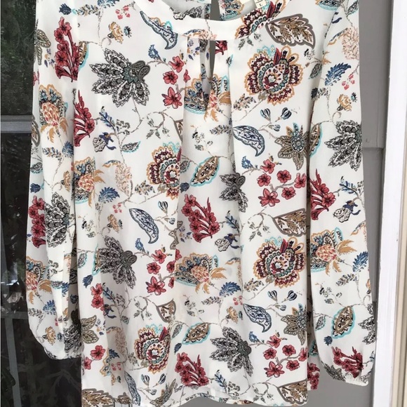 FAITH and JOY Los Angeles Woman Open sleeve paisley Tunic Top Blouse ~ Size L. - Picture 2 of 9